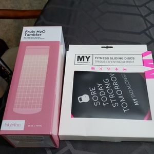 Fab fit fun fruit water tumbler and fitness disks
